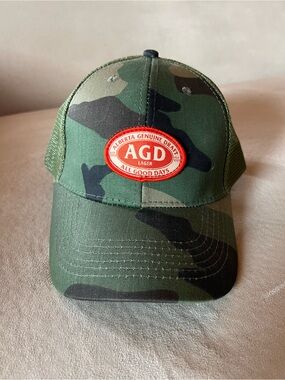 AGD Alberta Genuine Draft Lager Camo Mesh Trucker Hat Snapback Beer Cap